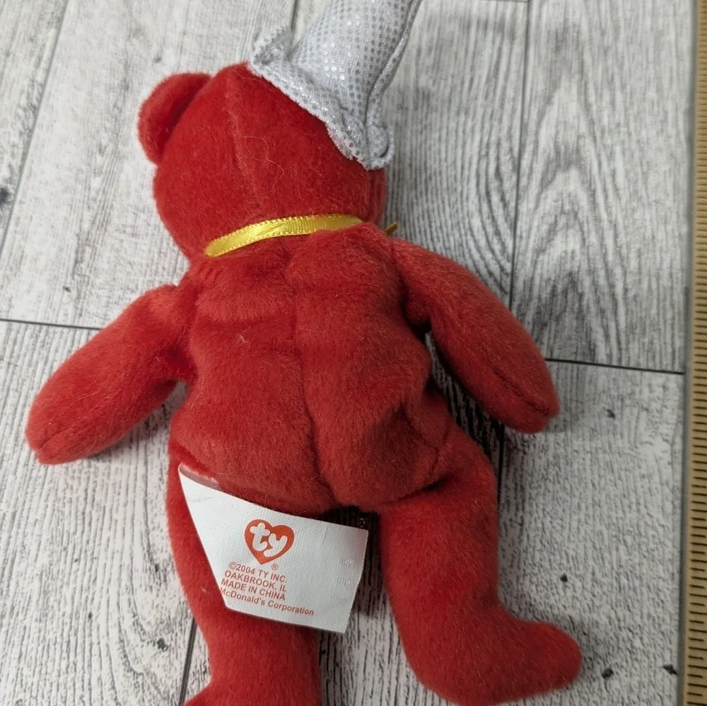Ty  McDonald's Red Bear with White Hat